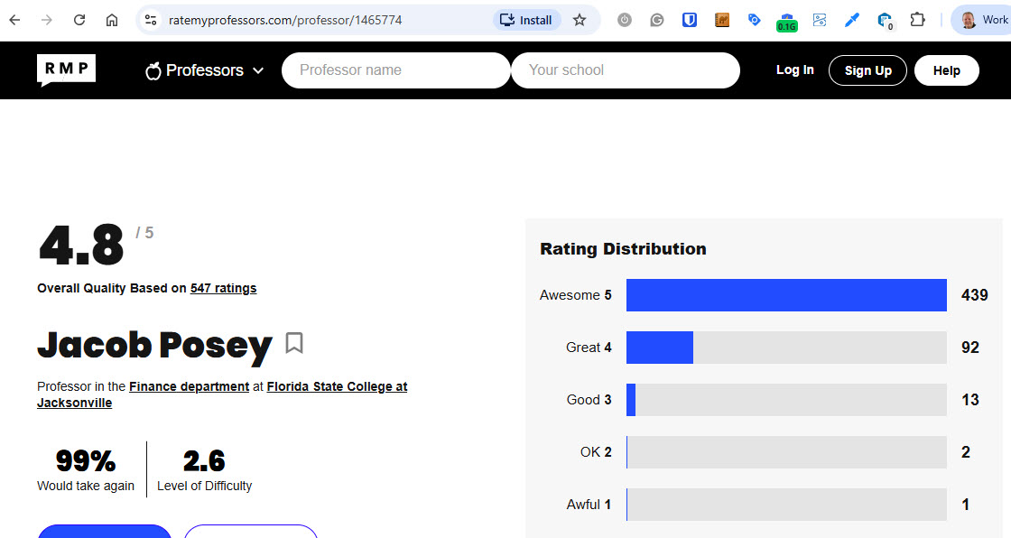 Jake Posey - Rate My professor Rating